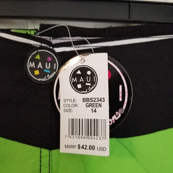 Maui & Sons Boy's Board Shorts NWT Size 14 - Picture 7 of 8